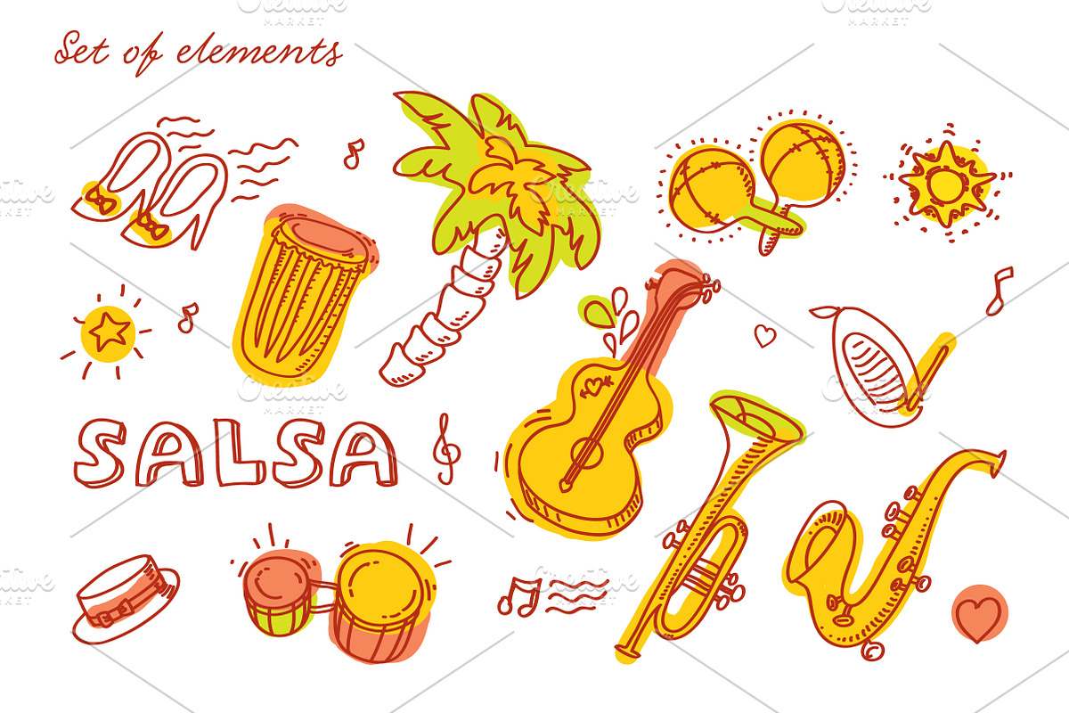 Salsa pattern and 3 templates, a Pattern Graphic by Olyzel (Photo 2 of 4)