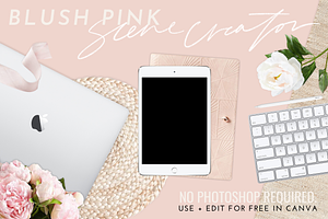 Blush Pink Scene Creator + Mockups