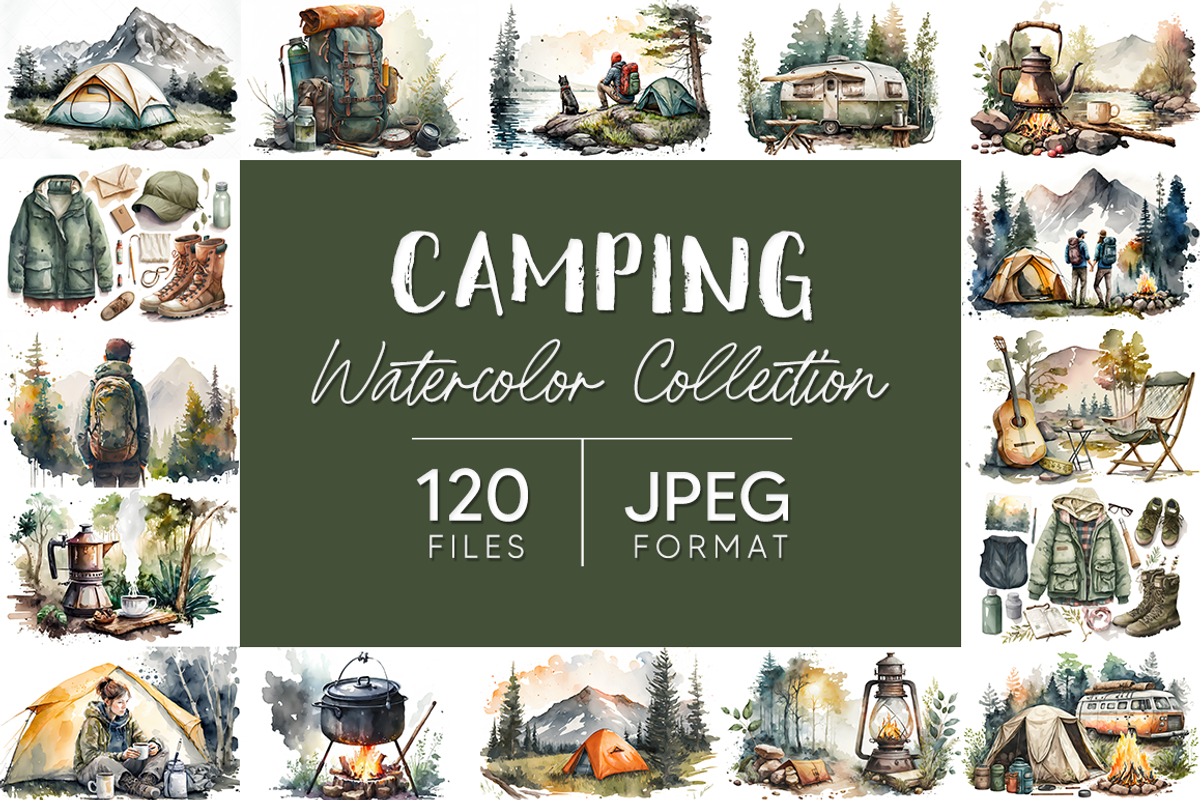 Camping Watercolor Collection, a Sport Illustration by artsy-fartsy (Photo 1 of 8)