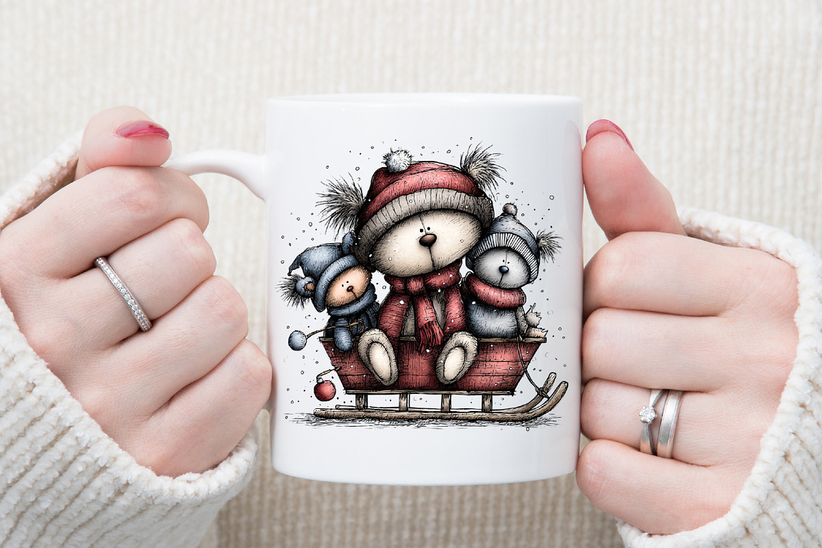 Whimsical Christmas Teddy Clipart Bu, an Illustration by Sublimation Artist (Photo 5 of 6)