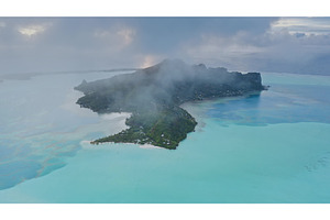 Bora Bora island emerging from, a Nature Photo by Goinyk