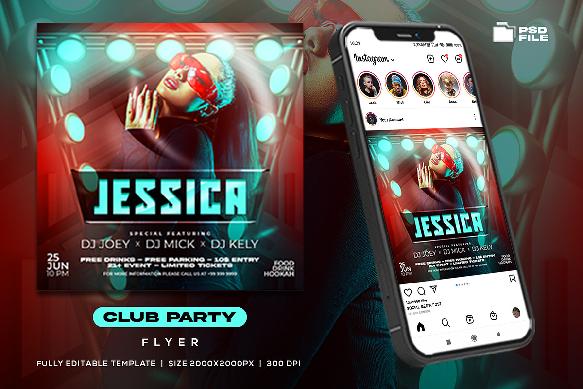 Club Dj Party Flyer Template, a Flyer Template by Rmbimo