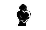 Cute Love Girl Silhouette Bundle, an Illustration by Designs_River (Thumbnail 11 of 53)