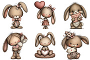 Whimsical Valentine Bunny Clipart, an Illustration by Craft Nest (Thumbnail 10 of 10)