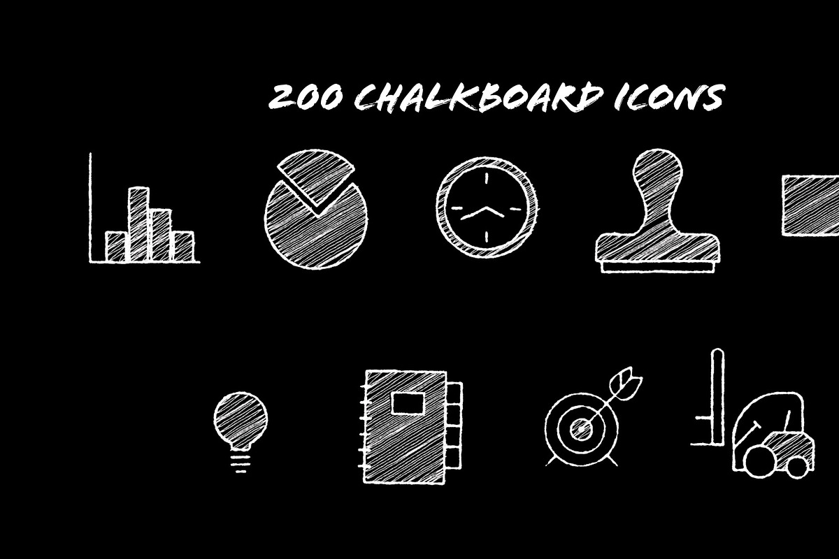 200 Animated Chalkboard Icons