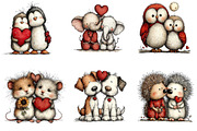 Valentine's Couple Animals Clipart, an Illustration by Dream Creation (Thumbnail 5 of 7)