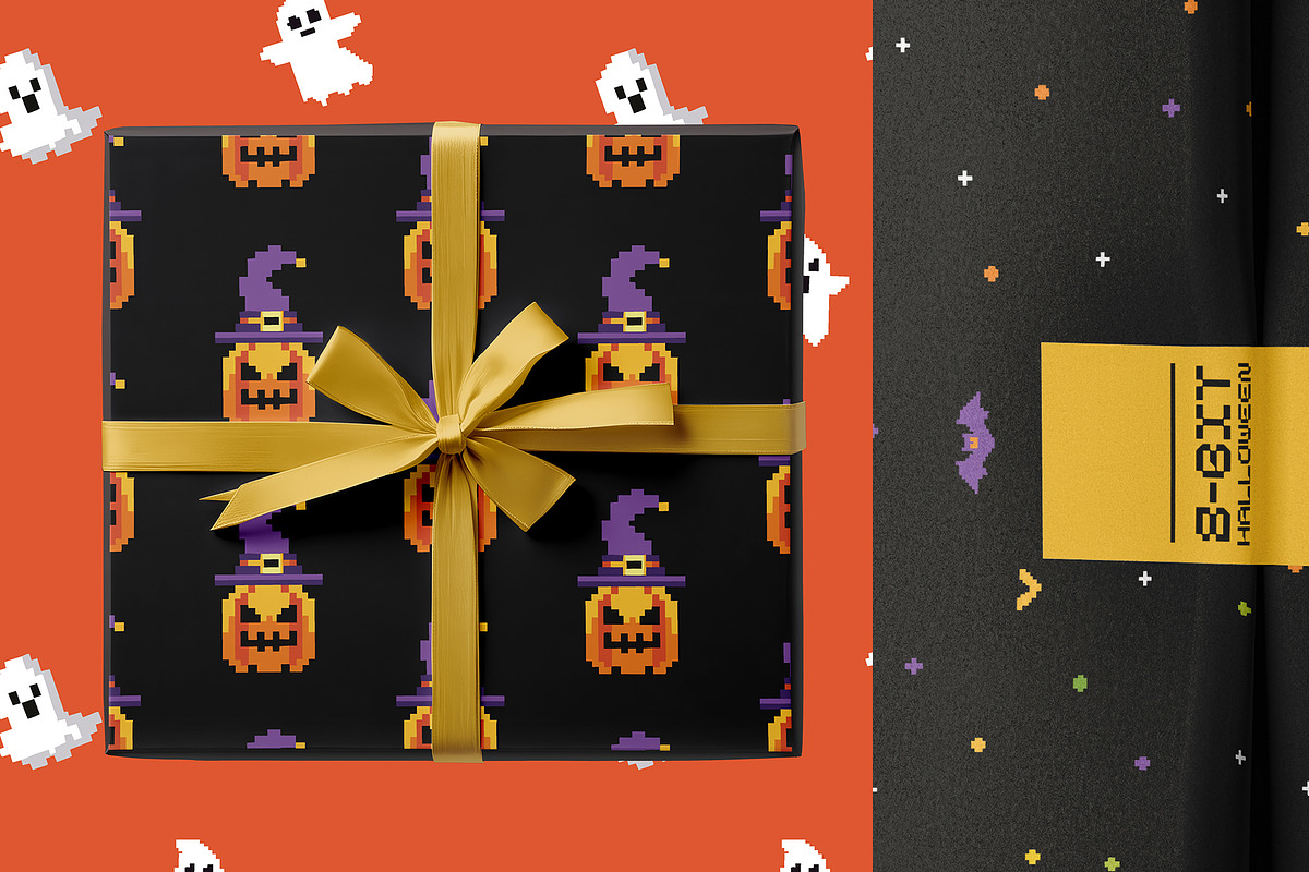 Retro Pixel Art Halloween Pattern, a Graphic by Asya Melkonyan Patterns (Photo 7 of 9)