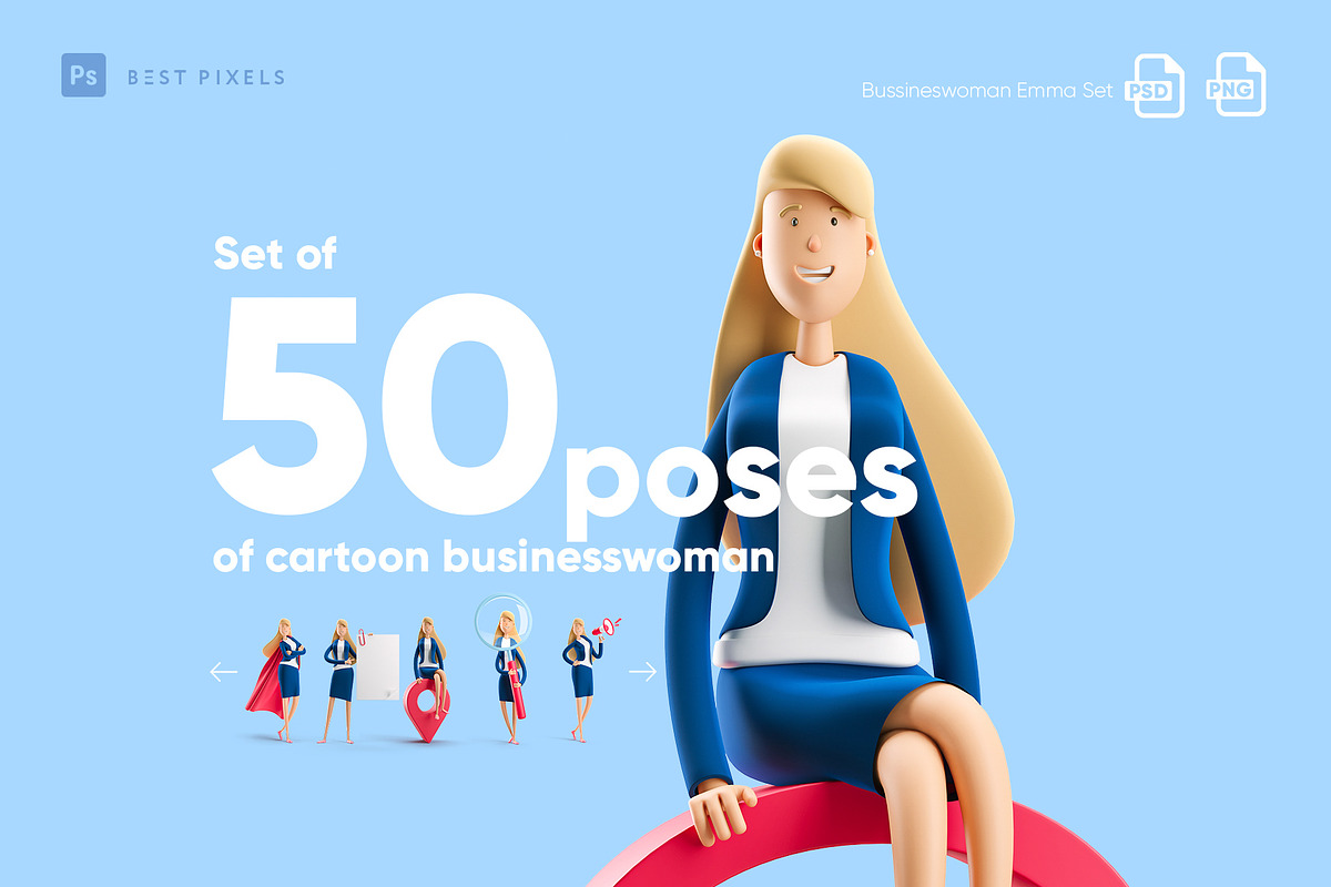 Businesswoman Emma Set, a Characters & Person 3D Model by Best Pixels™ (Photo 1 of 6)