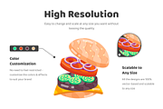 Flat Sandwich Stickers, a Duotone Icon by Vectors Market (Thumbnail 3 of 5)