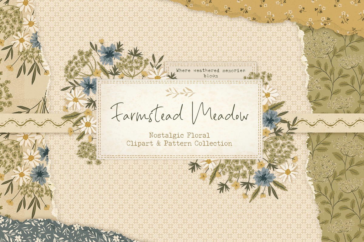 Farmstead Meadow Clipart & Patterns, a Pattern Graphic by PATTERNS etc. (Photo 1 of 12)