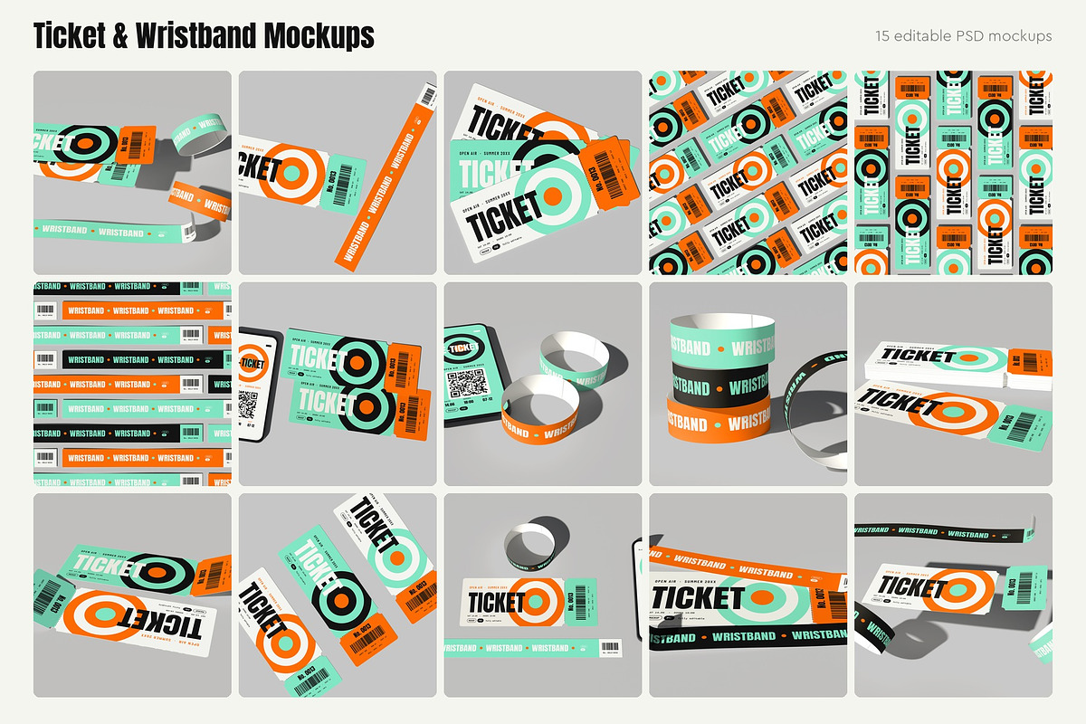 Ticket and Wristband Mockup Pack, a Merchandise Mockup by Motion-Box (Photo 3 of 4)