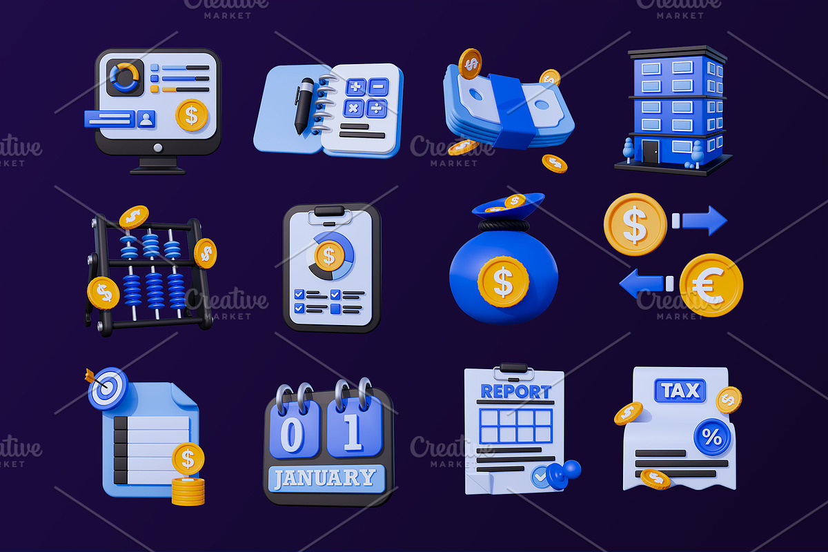 Accounting 3D Icon Pack, an Object 3D Model by deviapuspitasari2 (Photo 2 of 3)