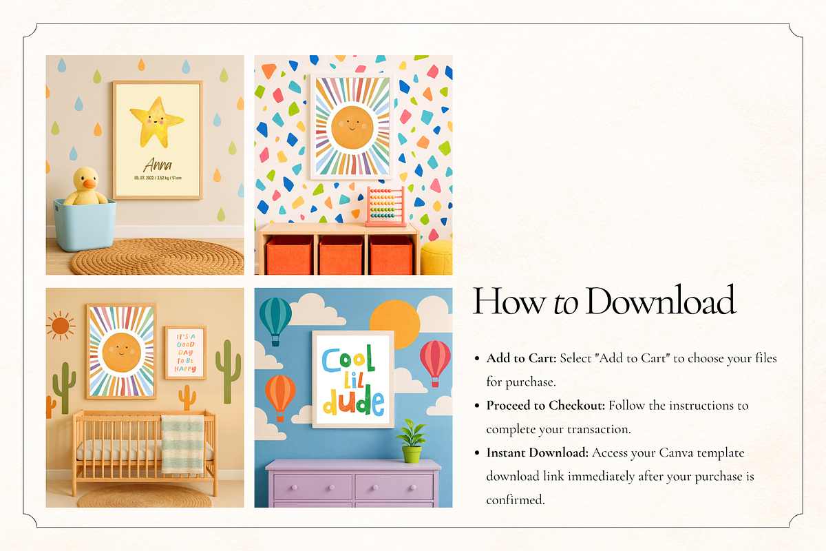 50 Kids Nursery Frame Canva Mockups, a Household Mockup by Matisse Studio (Photo 10 of 10)