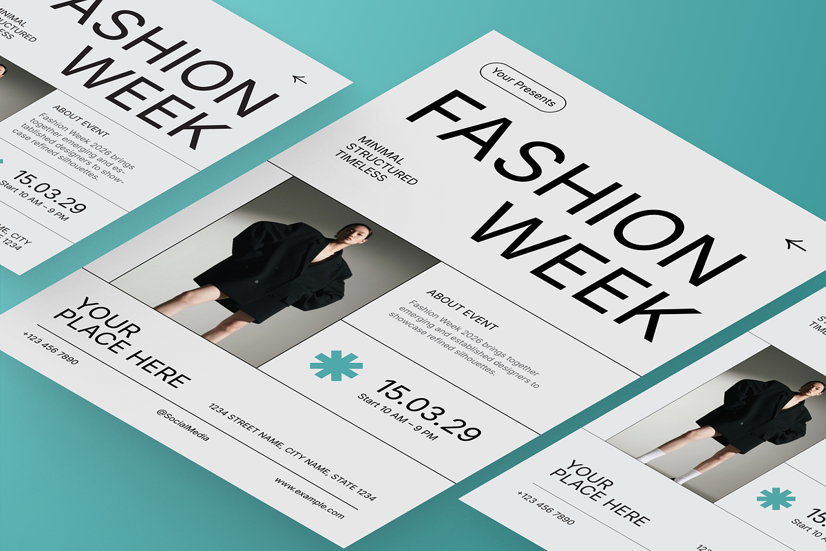 Swiss Fashion Week Flyer Set, a Flyer Template by Annora Studio (Photo 4 of 6)