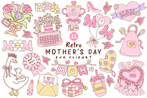 Retro Mother’s Day PNG Clipart, an Object Illustration by LemonDesign