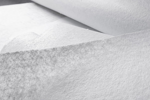 White Geotextile Fabric Sheets with Visible Texture, Close-Up, an Industrial Photo by MDBildes