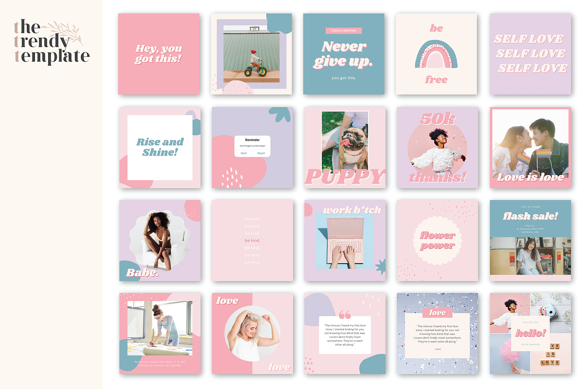 Cotton Candy Instagram Template, a Social Media Template by thetrendytemplate (Photo 4 of 5)
