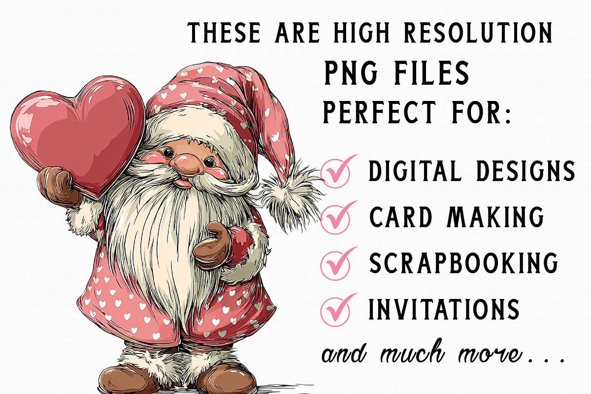 Whimsical Valentines Gnomes Clipart, an Illustration by Libby Wishes (Photo 6 of 6)