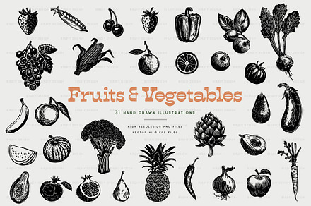Fruit and Vegetable Illustrations