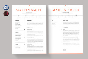 Clean Resume/CV | Word & InDesign, a Stationery Template by HiveArts
