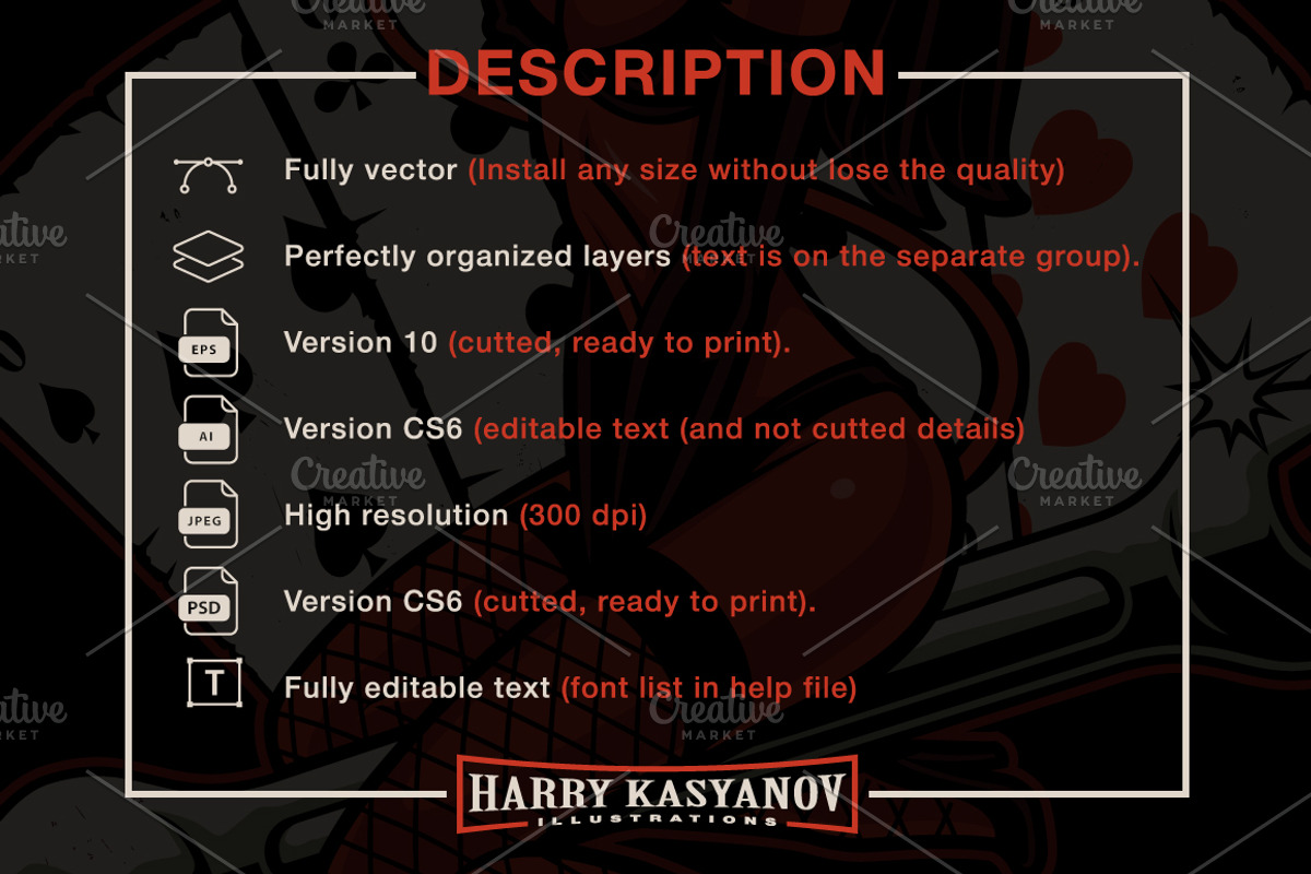 Rockabilly devil girl, an Education Illustration by Harry Kasyanov (Photo 4 of 4)