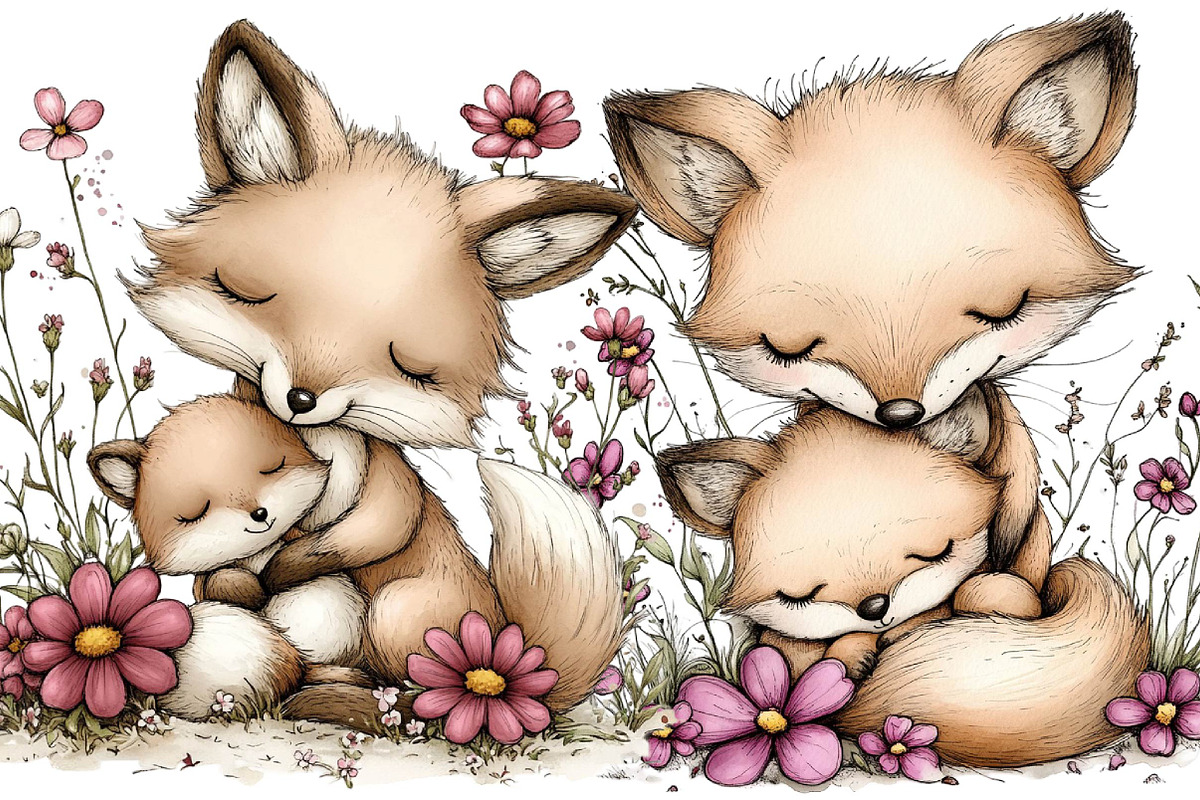Whimsical Mother's Day Fox Clipart, an Illustration by DreamPrint404 (Photo 5 of 6)