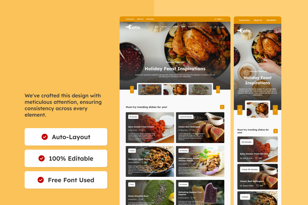 Eato - Food Recipe Landing Page V1, a Landing Page Template by twinstd (Photo 5 of 5)