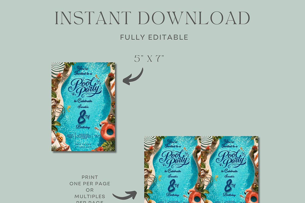 Pool Birthday Party Invitation, an Invitation Template by InvitingStorys (Photo 10 of 12)