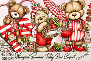 Whimsical Summer Teddy Bear Clipart, an Illustration by SVGArt (Thumbnail 1 of 9)
