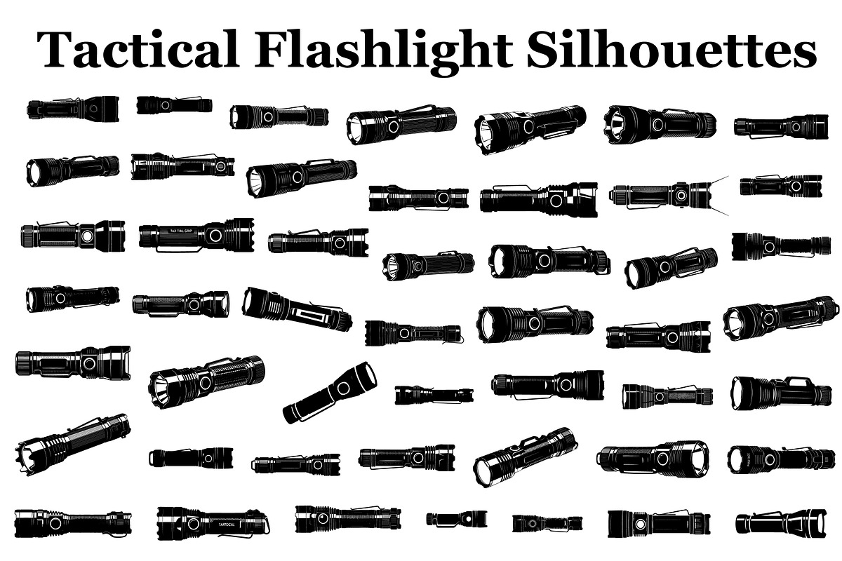 Tactical Flashlight Silhouettes, a Graphic by musafir_fashion (Photo 1 of 14)