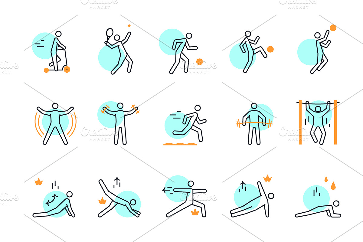 Health, Sport & Fitness Linear Icons, a Solid Icon by Nuburu (Photo 3 of 5)
