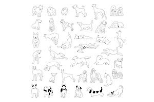 Doodle Dogs. Happy Domestic Animals