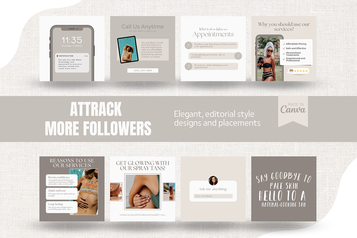 Spray Tan Instagram Post Template, a Social Media Template by EliteMatidi (Photo 5 of 9)