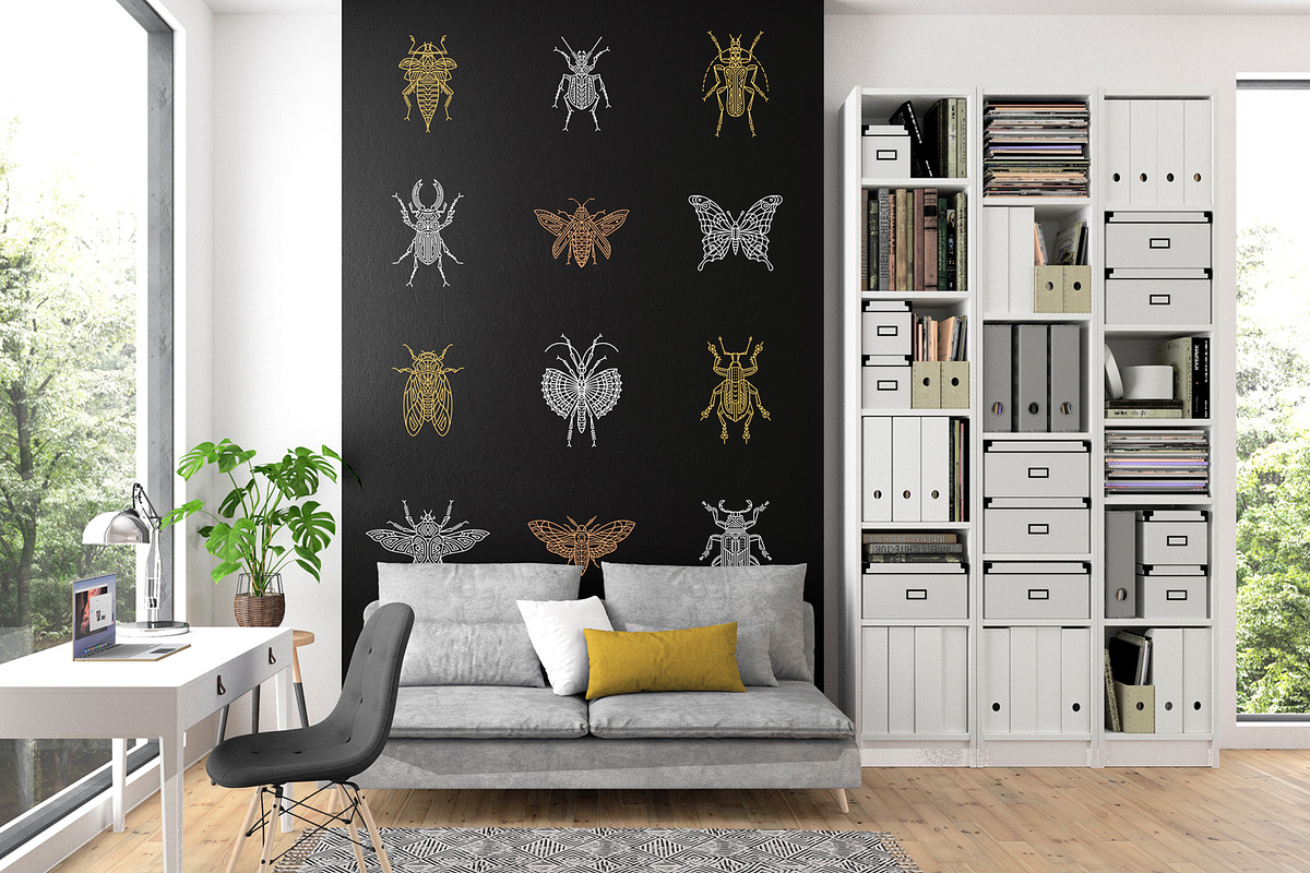 16 Insect symbols and 4 Patterns, an Outline Icon by Anna Smirnova (Photo 9 of 12)
