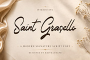 Saint Grasello – Signature Font, a Handwritten Font by Krismagraph (Thumbnail 1 of 11)