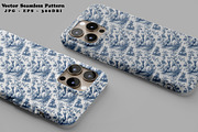 Jackalope Toile Seamless Vector, a Pattern Graphic by one-touch (Thumbnail 8 of 10)