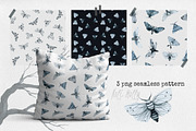 Moths. Watercolor set., an Illustration by Noli Molly Store (Thumbnail 5 of 8)