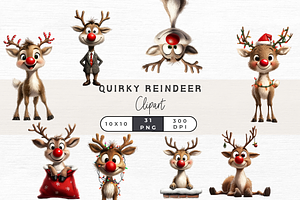 Quirky Reindeer Clipart