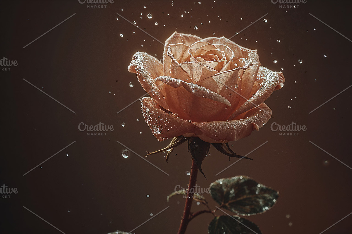 Capturing peach-colored rose, an Illustration by wavebreak
