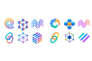 Colorful abstract icons representing, an Illustration by ZinetroN