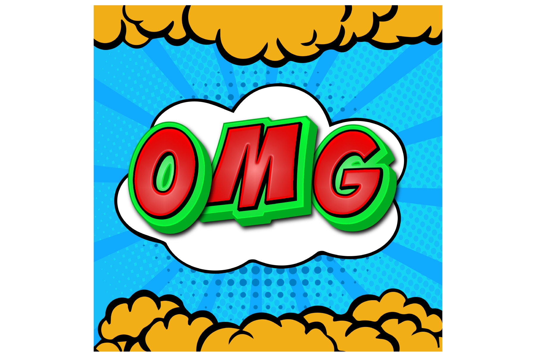 OMG Comic Art Background Design, a Background Graphic by TrueVector