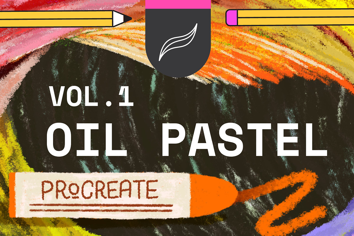 Oil Pastel Procreate Brushes 9x, a Brush Add-On by Esther Nariyoshi (Photo 1 of 10)