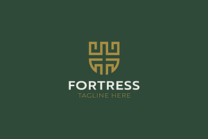 Symbol of Fortress and Shield Logo, a Branding & Logo Template by Signatoro