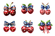 4th Of July Cherry Bow Clipart, an Illustration by SinaCreation (Thumbnail 2 of 9)