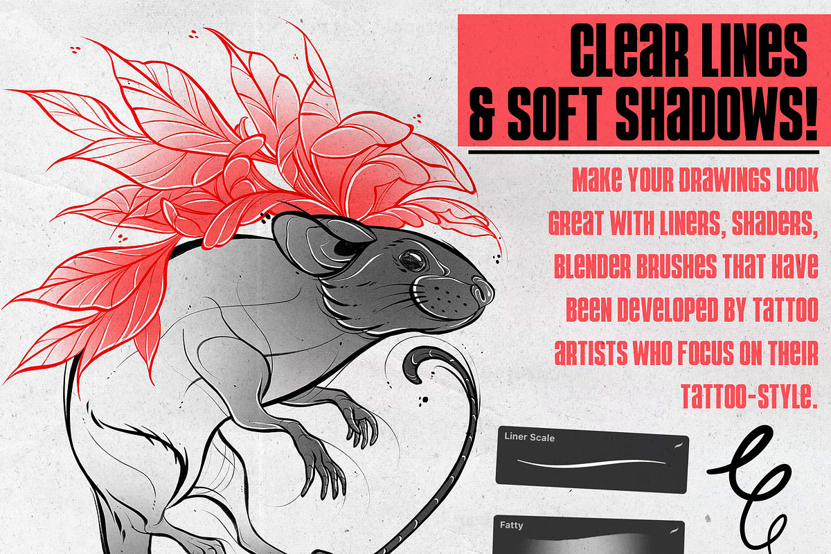 Tattoo Brushes For Procreate, a Brush Add-On by BrushArchive (Photo 2 of 10)