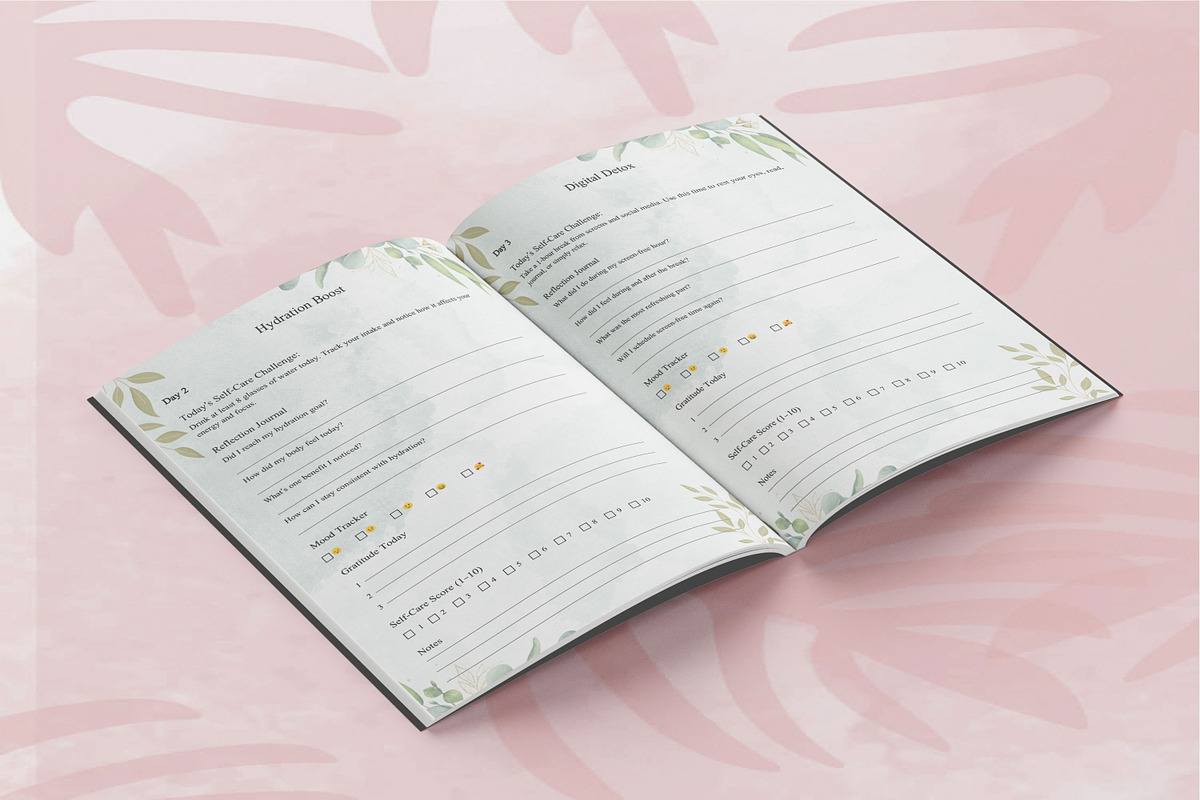 45 Day Self Care Challenge Journal preview 3