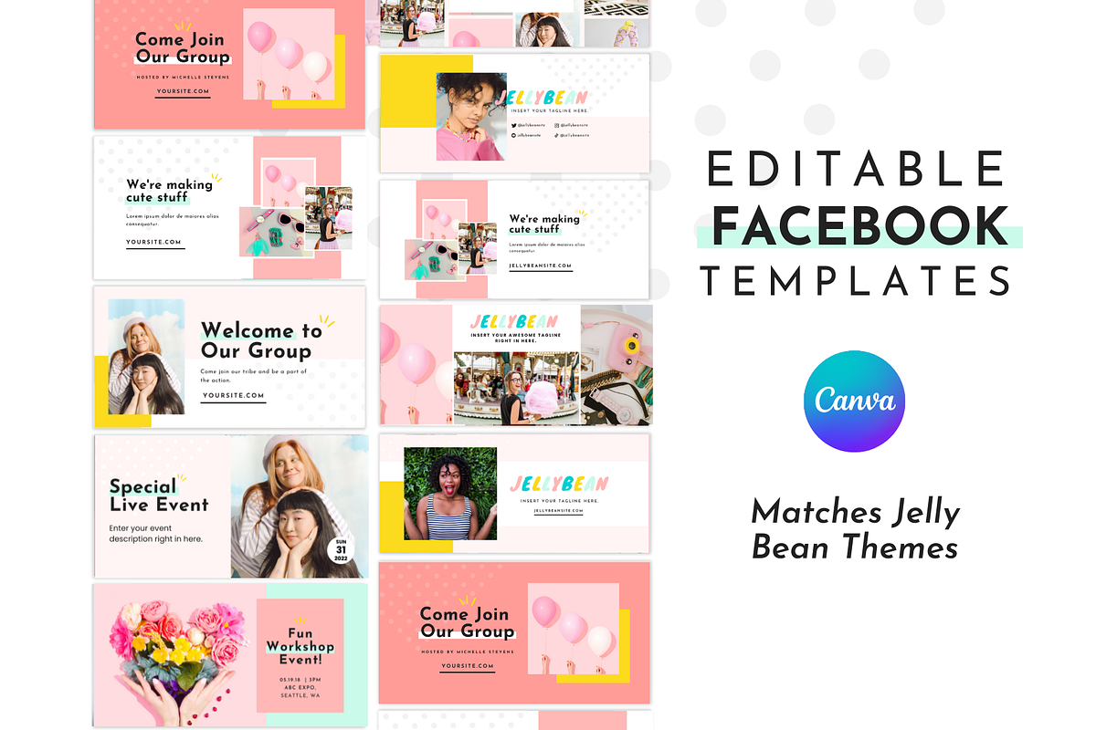 Facebook Template Colorful Canva, a Social Media Template by ltsdesigns (Photo 1 of 6)