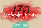 170 Watercolor Brushes Pack for PS, a Brush Add-On by yurlick (Thumbnail 1 of 3)