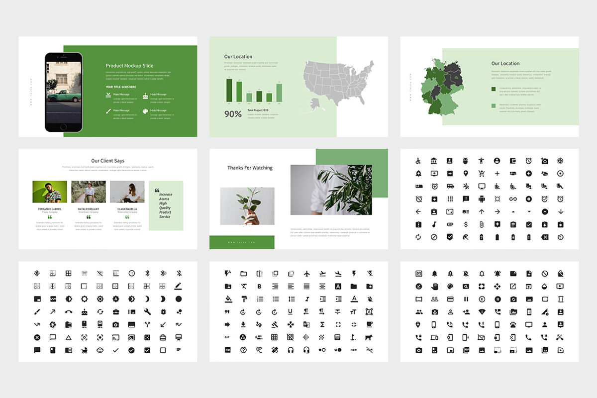 Calea : Green Pitch Deck Keynote, a Presentation Template by Punkl Camp