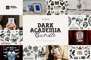 Dark Academia Bundle 7-in-1, an Object Graphic by KetteCreate